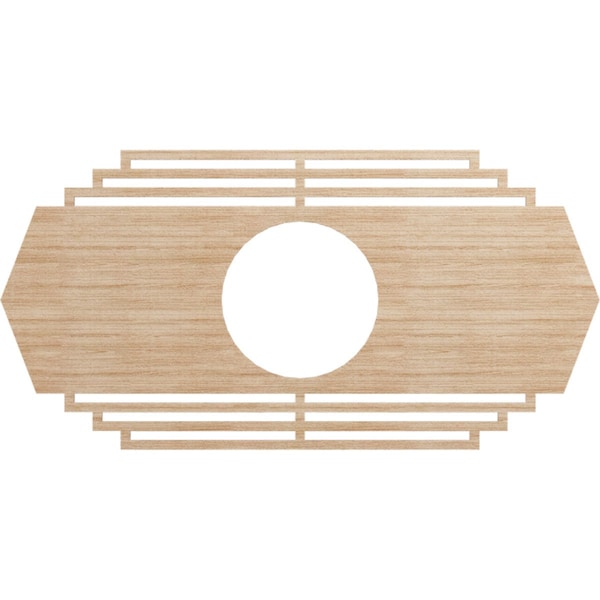 Ekena Millwork Chrysler Wood Fretwork Pierced Ceiling Medallion, Alder, 38"W x 19"H x 10"ID x 3/8"T CMWP38X19X0375CSAL - main